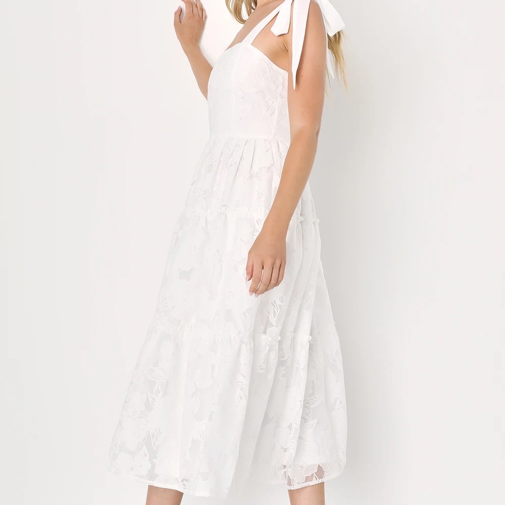 Lulu's White Midi Dress - Picture 3 of 11